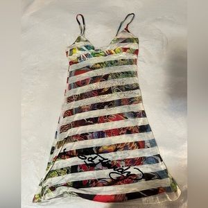 Y2K Vintage Ed Hardy Bathing suit cover up/Dress size MEDIUM